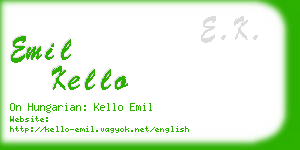 emil kello business card